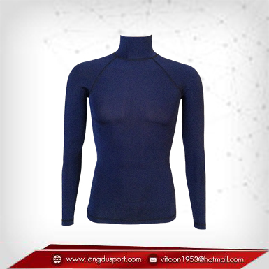Body Fit / Base Layer เสื้อรัดรูป คอตั้ง แขนยาว สีน้ำเงินเข้ม midnightblue