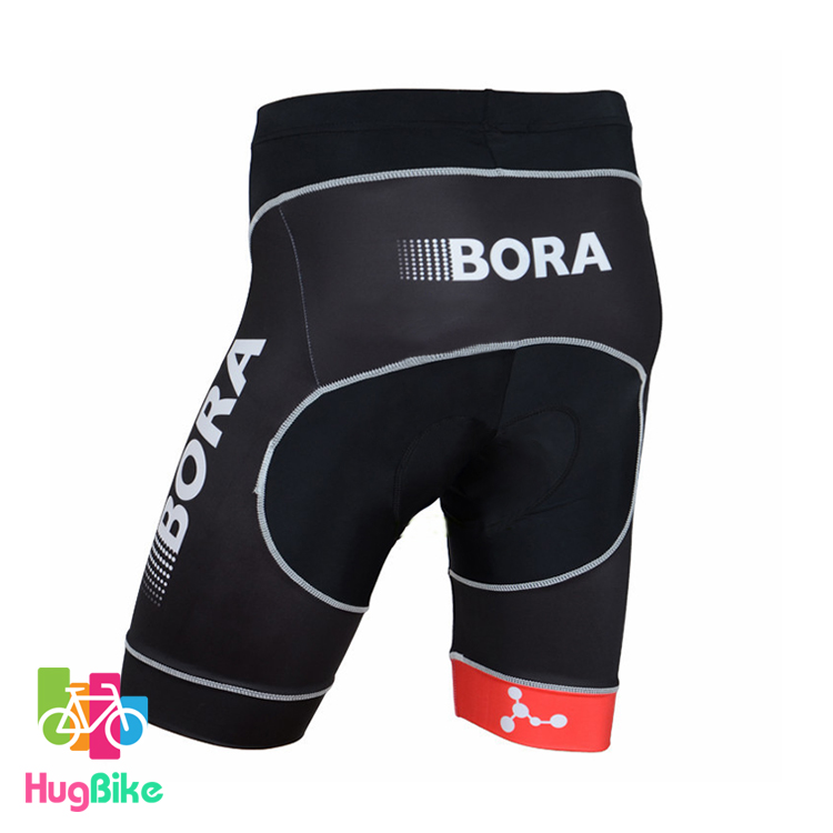 กางเกงจักรยานขาสั้นทีม Bora 16 (01) สีดำแดง