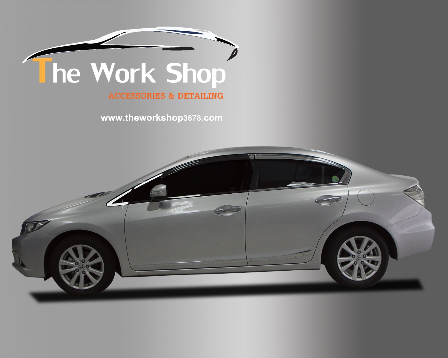 A Pillar Molding for Civic All New - ชุดโครเมี่ยมแต่งข้างและฐานกระจกมองข้าง