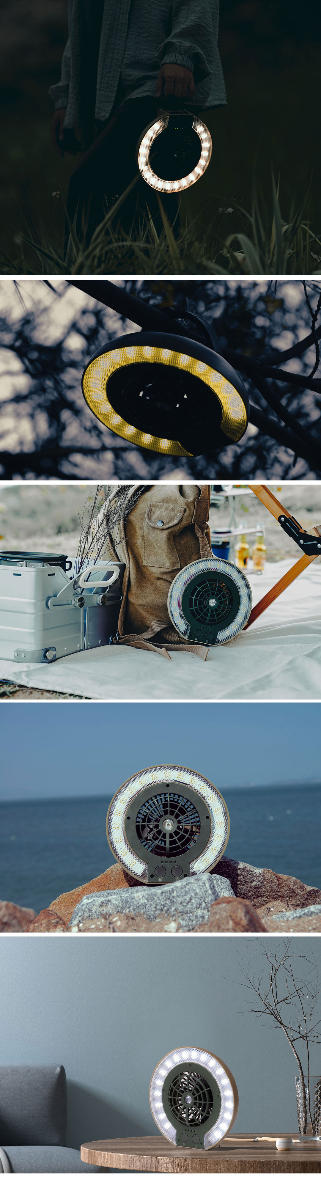 Portable Wild Land Disc Fan Light LED Camping Lantern