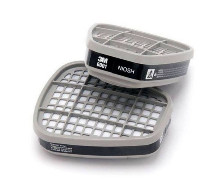 3M 6001 ตลับไส้กรอง ป้องกันไอระเหยตัวทำละลาย-สารอินทรีย์(Organic Vapor Cartridge) (แพ็ค 2 ชิ้น)