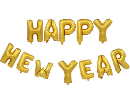 อักษร HAPPY NEW YEAR ขนาด 14 นิ้วสีทอง