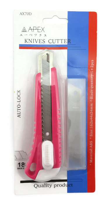 คัตเตอร์ใหญ่ รุ้น AX 70D พร้อมใบมีดเสริม ยี่ห้อ APEX