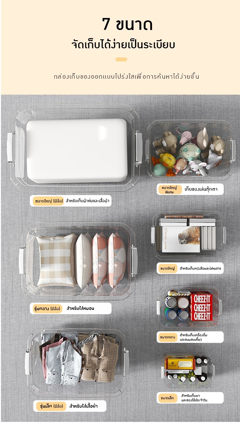 กล่องเก็บของพลาสติกใสอเนกประสงค์สำหรับใช้ในบ้าน! MCM