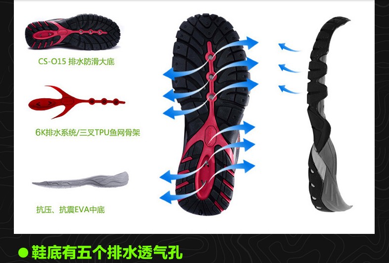 รองเท้าเดินป่าขี่จักรยาน AUUPGO รุ่น 13-03 สีเทาดำ
