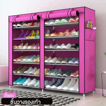 KOOM ASIA ชั้นวางรองเท้า ตู้ใส่รองเท้า ตู้เก็บรองเท้า 6 ชั้น Shoes Rack จำนวน 42 คู่ ส่งจากกรุงเทพ