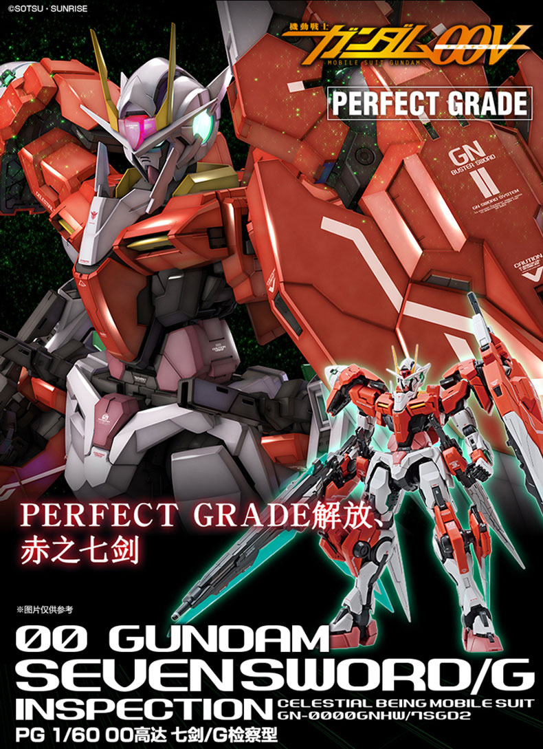 P-Bandai: PG 1/60 00 Gundam Seven Sword/G [Inspection Colors]