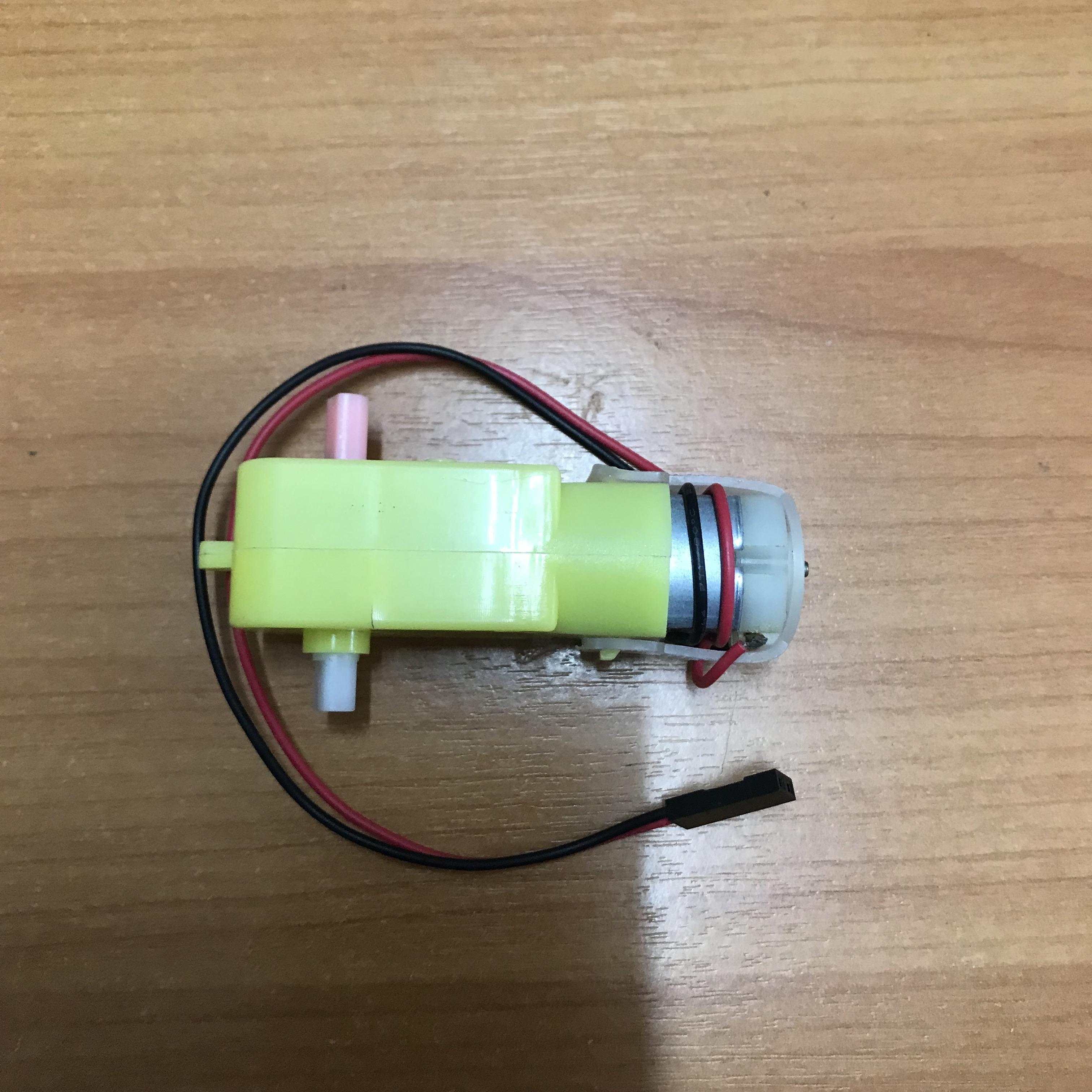 ชุดเฟืองขับมอเตอร์สำเร็จรูปแบบตัวตรง 2 Output อัตราทดรอบ 120:1 (หมุนช้า) บัดกรีสายไฟ BO11201-2PO-W