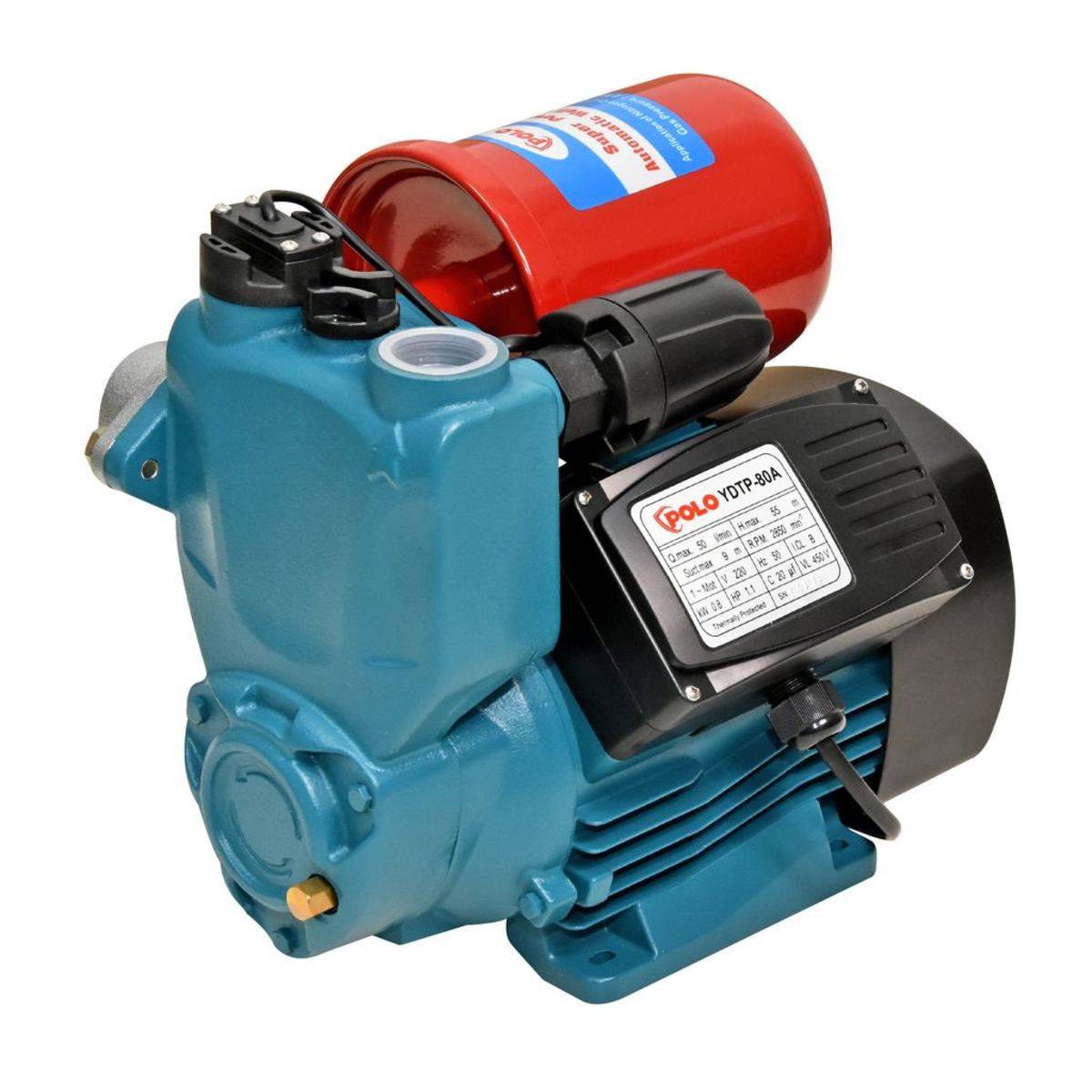 POLO POLO ปั๊มน้ำอัตโนมัติ พร้อม Flow Sensor รุ่น YDTP-80A แรงดันไฟ 220 โวลต์