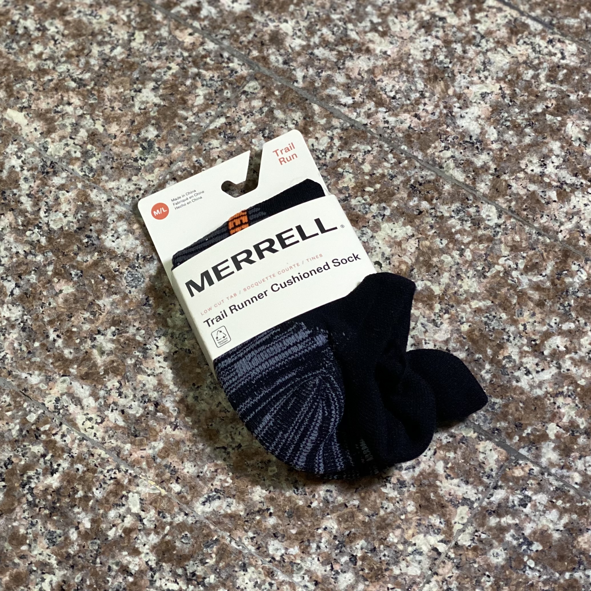 ถุงเท้าวิ่ง Merrell Trail Cushioned Running Socks ‘BLACK’ (S,M,L)