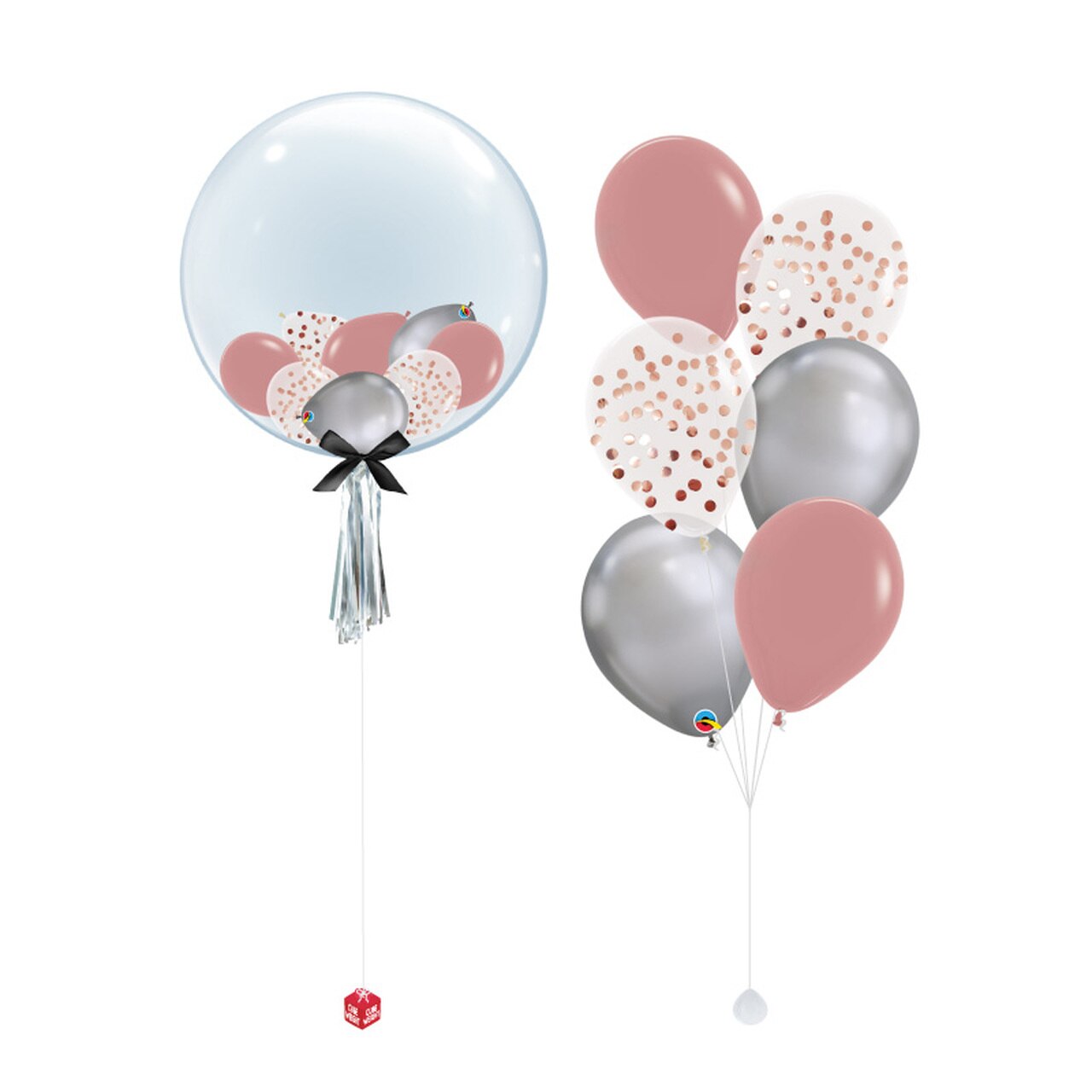24'' Balloon Set Rosegold and sliver / เซ็ทลูกโป่ง 24" +ช่อ โทนโรสโกล เงิน