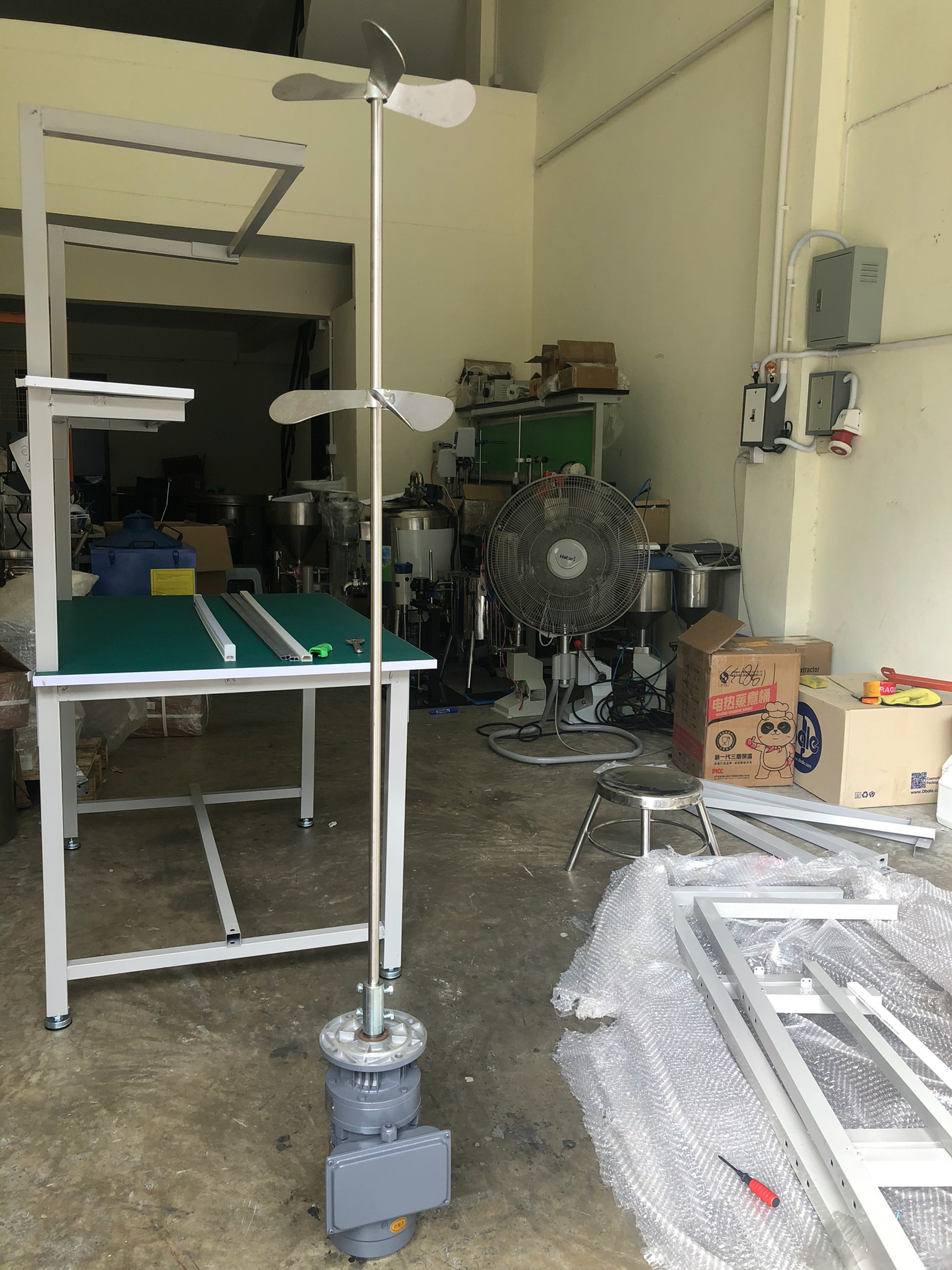 มอเตอร์พร้อมหัวปั่น หัวปั่นสแตนเลส 304 316L หัวพลาสติก รุ่น BLD09 chemical mixer motor