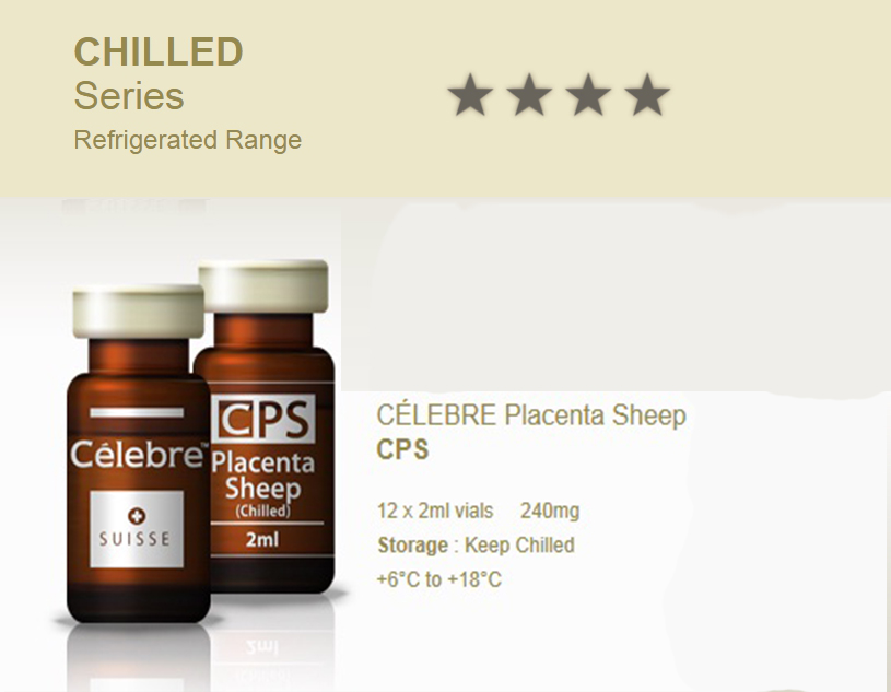 CÉLEBRE CPS Placenta Sheep Stem Cell 12 x 2ml vials 240mg เซลล์บำบัดที่ทันสมัยที่สุดในสวิส