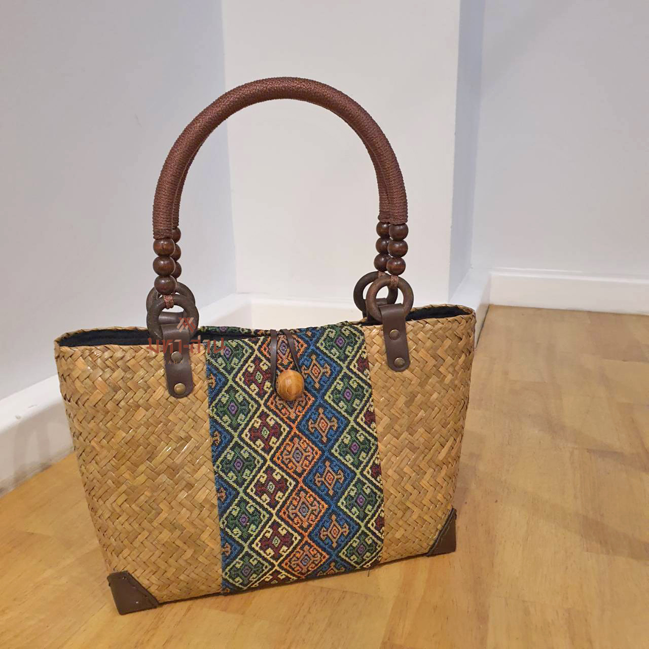 กระเป๋ากระจูด กระเป๋าหูลูกปัด กระเป๋าถือ กระเป๋าผ้าไทย กระเป๋าคุณนาย 👜 คละลาย