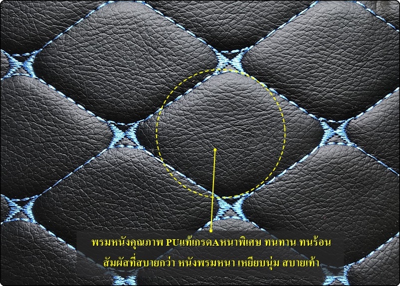 พรมปูพื้นรถยนต์6D TRITON CAB 2015-2018 รุ่น VIP สีดำด้ายน้ำเงิน เต็มคัน