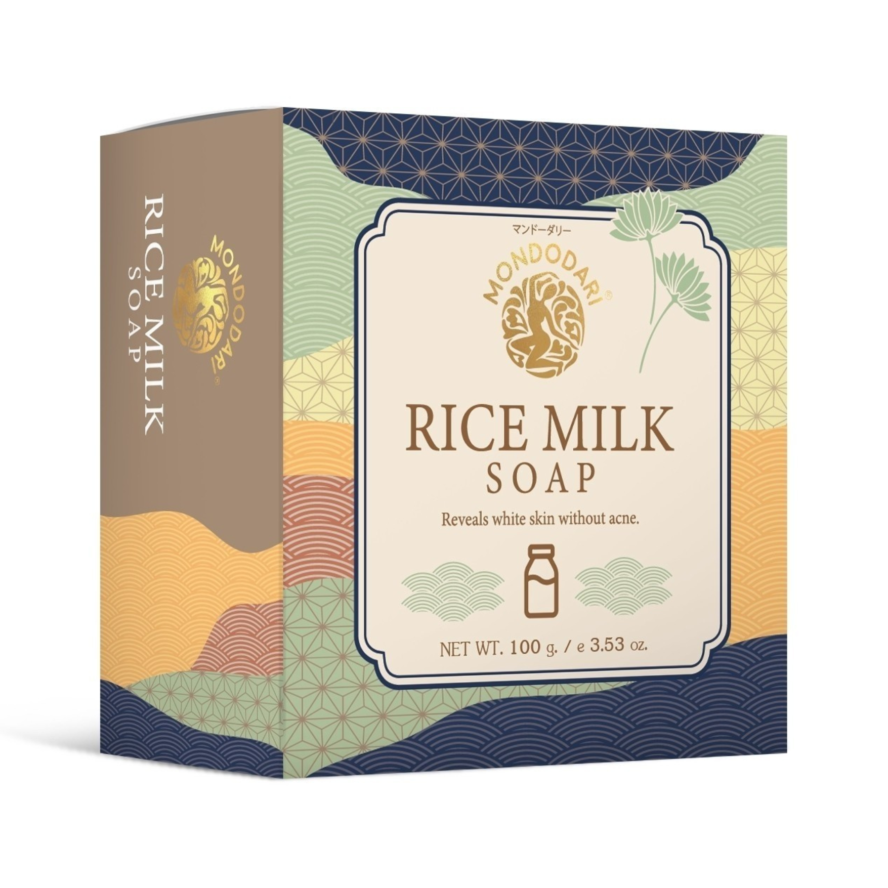 MONDODARI Rice Milk Soap – สบู่น้ำนมข้าวเพื่อผิวนุ่มใส 100 กรัม