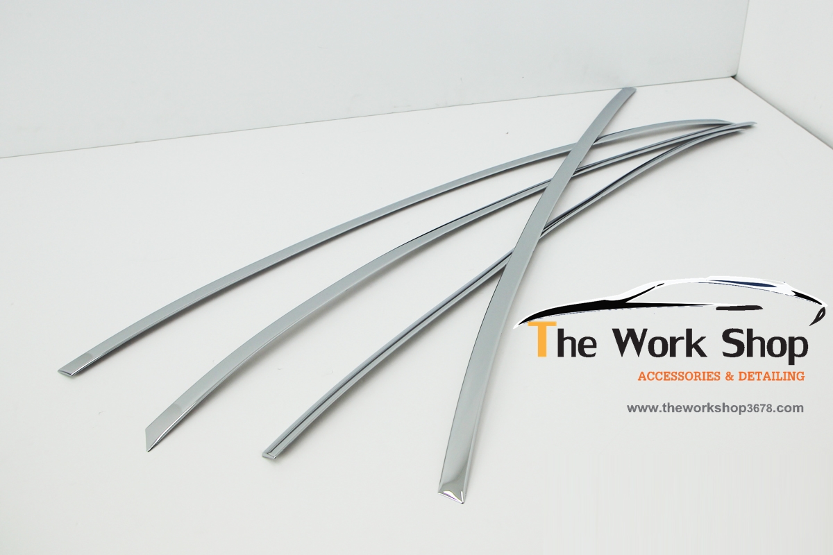 Luxury Door Visor / Ssangcarful for Rio 5 Door ( ชุดโครเมี่ยมแต่งขอบกระจกด้านบน )