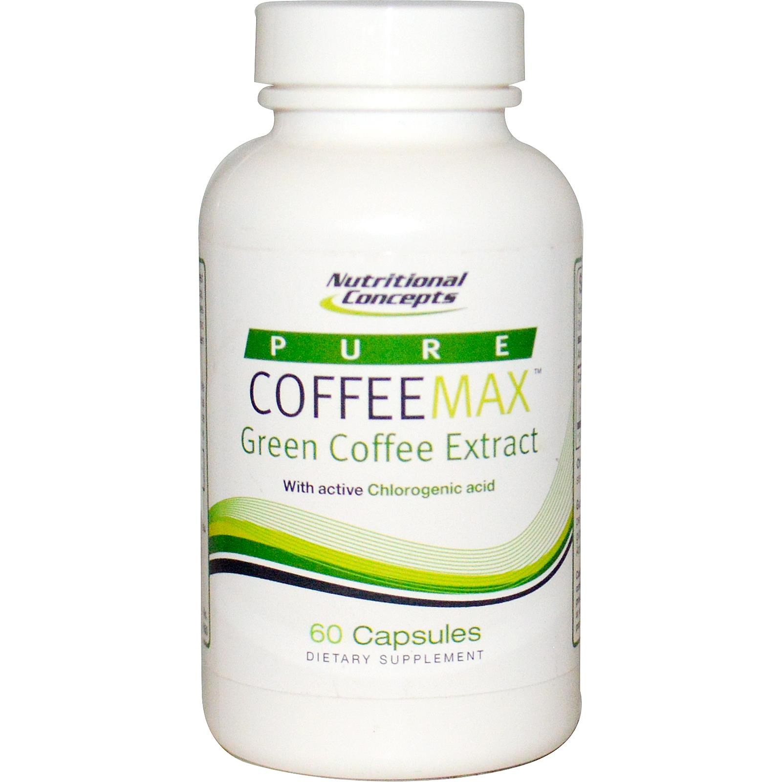 Nutritional Concepts, Pure CoffeeMax, Green Coffee Extract, 60 Veggie Caps