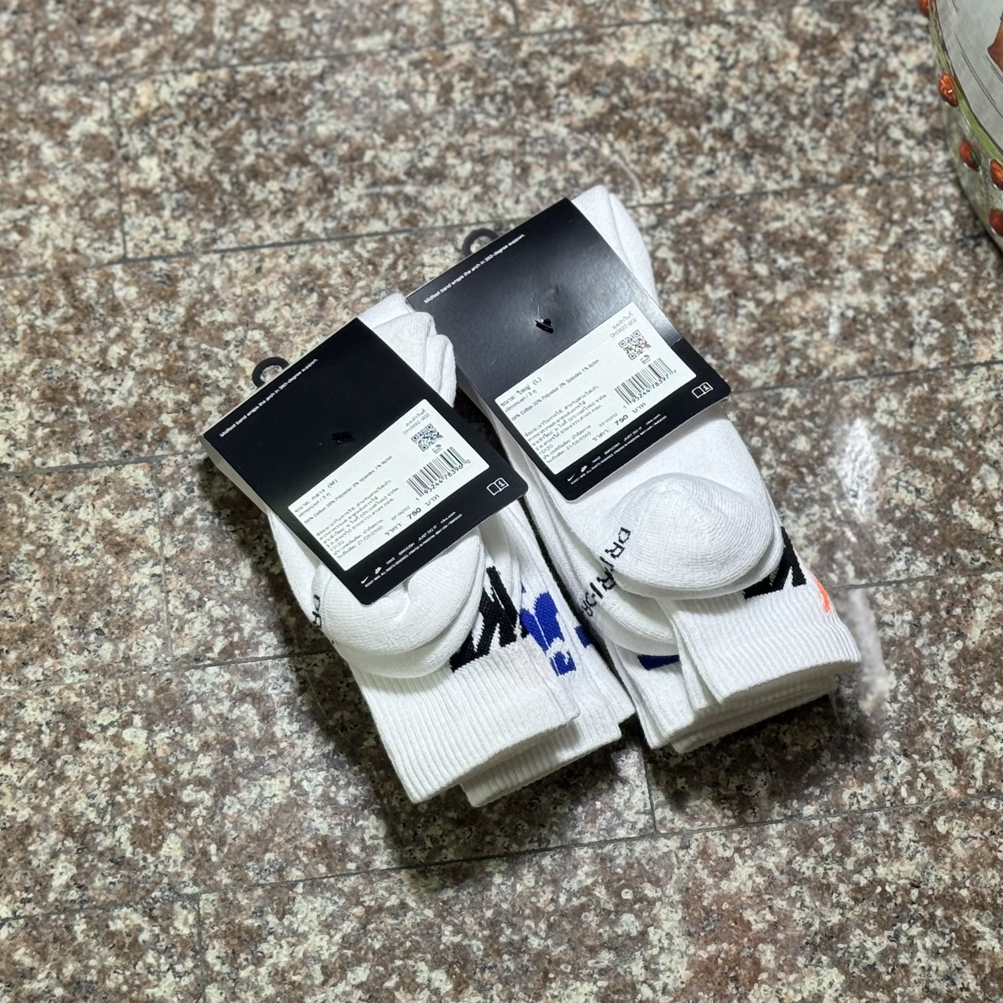 ถุงเท้า Nike EveryDay Plus Crew Socks #แพค3คู่ (S/M/L/XL)