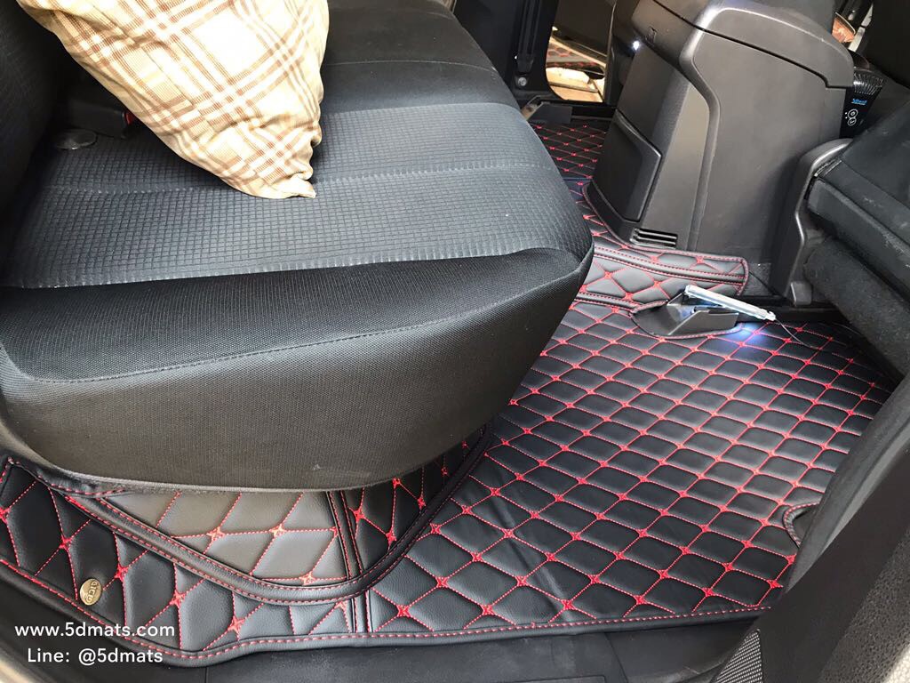 พรมปูพื้นรถยนต์D-MAX 4D 2012-2019 รุ่น6D VIP PREMUIM สีดำด้ายแดง เต็มคัน