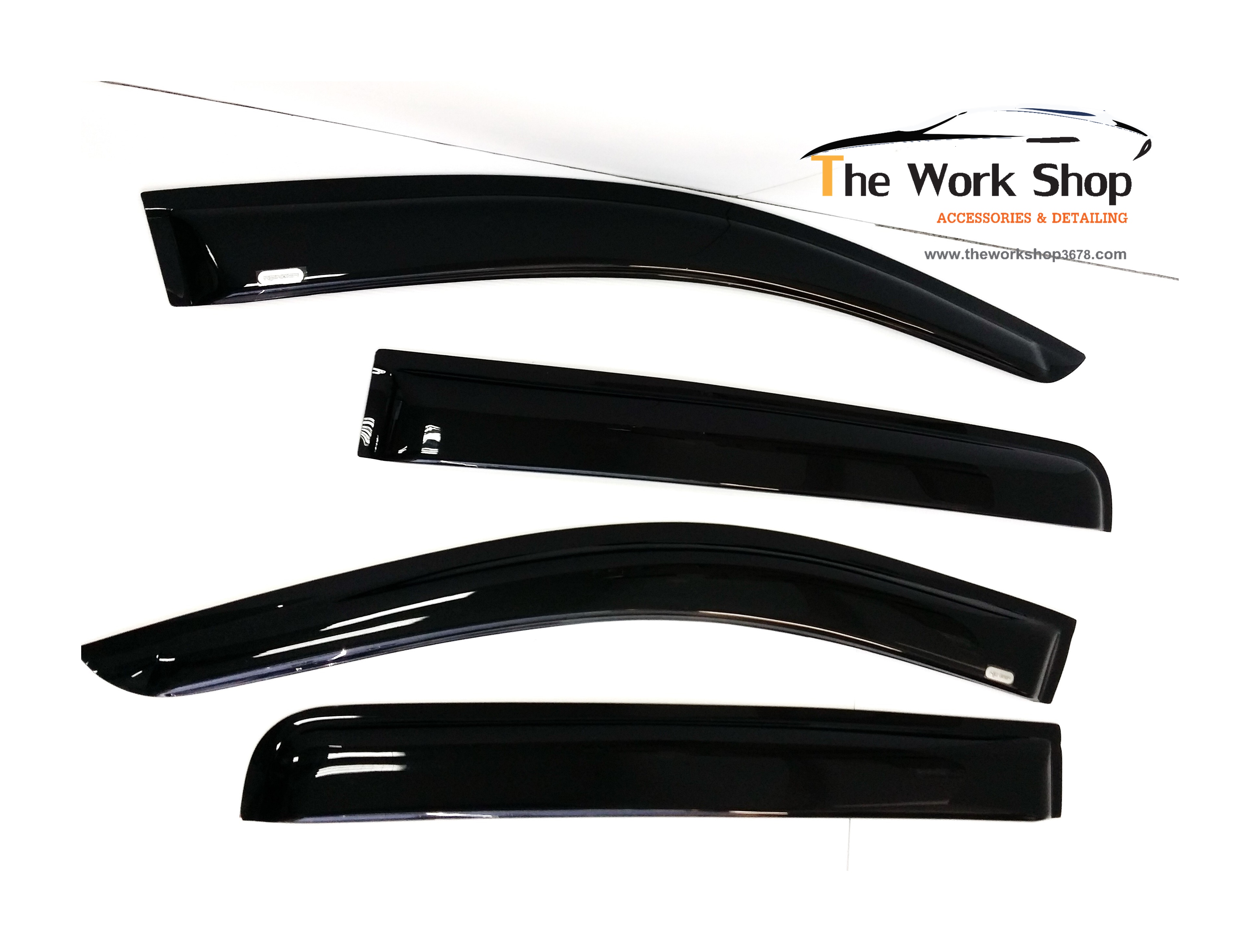 Smoked Door Visor for Ranger4DR T Style - กันสาดสีดำ