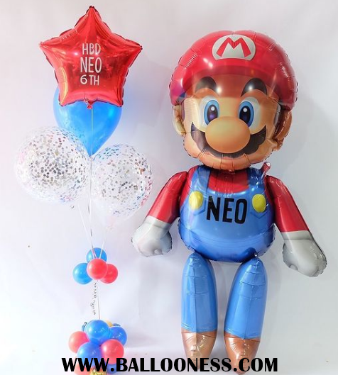 มาริโอ้ตัวใหญ่ + ดาวขนาด18นิ้ว เขียนข้อความได้ / AirWalker Mario + Star