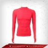 เสื้อรัดกล้ามเนื้อ รุ่นนิ้วสอด แขนยาวคอตั้ง สีแดง red