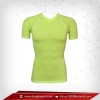 เสื้อรัดกล้ามเนื้อ แขนสั้นคอวี สีเขียว lawngreen
