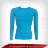เสื้อรัดรูป Bodyfit แขนยาวคอกลม สีฟ้า Aqua