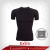 เสื้อรัดกล้ามเนื้อ แขนสั้นคอกลม สีดำ รุ่น Extra (สุดยอดผ้ายืดผิวผ้าลื่น)