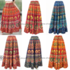 ❌หมดค่ะ❌ขนาดเดียว[ฟรีไซส์] :: กระโปรงยาวผ้าพิมพ์สไตล์โบฮีเมี่ยน เอวยางยืดสม็อครอบเอว ผ้าเนื้อดีสวมใส่สบาย ตัวเดียวสวยจบ จะใส่ทำงาน ออกงาน ใส่สวยได้หลายโอกาส