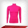 เสื้อรัดกล้ามเนื้อ แขนยาวคอตั้ง สีชมพู hotpink