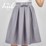 กระโปรงจีบทวิส สีพื้น