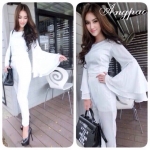 เซท เสื้อครอป+กางเกงขายาว