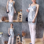 จั้มสูทลูกไม้สายเดี่ยวขายาว