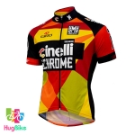 เสื้อจักรยานแขนสั้นทีม Cinelli 17 (01) สีส้มดำ