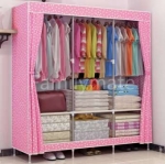 Familymate 2018 New ตู้เสื้อผ้า 3 บล็อก แขวนเสื้อได้ 3 ช่อง มีซิป เปิดข้าง อุปกรณ์จัดเก็บเสื้อผ้า ขนาด 167*129*45cm