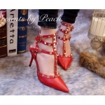 รองเท้าหนังอย่างดี สายรัดข้อเท้าแต่งดีเทลหมุดทอง