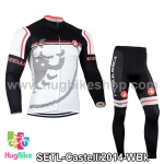 ชุดจักรยานแขนยาวทีม Castelli 14 สีขาวดำ