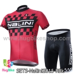 ชุดจักรยานแขนสั้นทีม Nalini 15 (02) สีแดงดำ