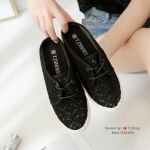 รองเท้าสวม ผ้าใบลูกไม้