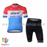 ชุดจักรยานแขนสั้นทีม Quick Step 17 (02) สีแดงขาวฟ้า