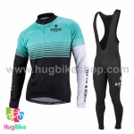 ชุดจักรยานแขนยาวทีม Bianchi 17 (27) สีเขียวดำ กางเกงเอี๊ยม