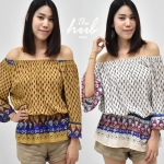 เสื้อปาดไหล่ พิมพ์ลาย