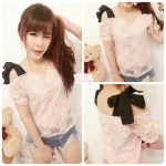 เสื้อลูกไม้แขนสั้น สไตล์เลดี้