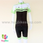 ชุดจักรยานผู้หญิงแขนสั้นขาสั้น ALE 16 (08) สีดำขาวเขียว