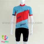 ชุดจักรยานแขนสั้นทีม MAAP 16 (12) สีฟ้าแดงหลังน้ำเงินแดง