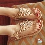 รองเท้าแฟชั่น ลายดอกไม้สไตล์วินเทจ