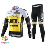 ชุดจักรยานแขนยาวทีม Bianchi 16 (01) สีเหลืองขาวดำ