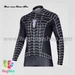 เสื้อจักรยานแขนยาว black spiderman สีดำขาว